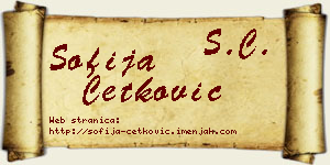 Sofija Ćetković vizit kartica